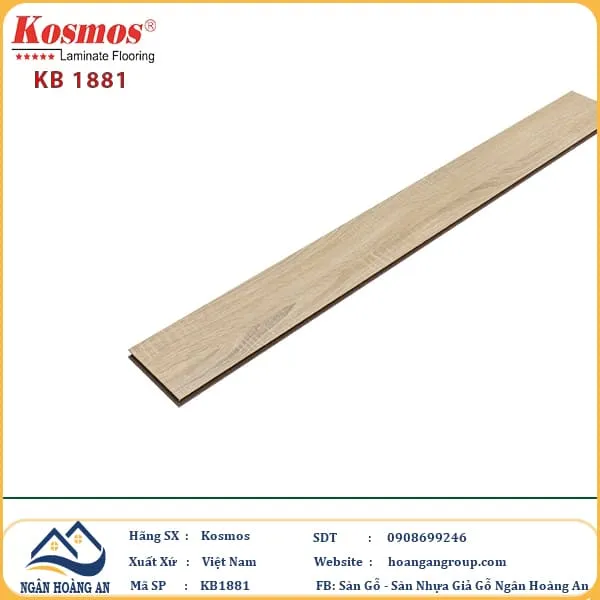 Sàn Gỗ Công Nghiệp KosMos Dày 12mm KB1881